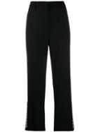 Prada Crystal-embellished Cropped Trousers - Black