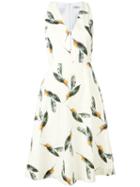 Cacharel - Pineapple Print Flared Dress - Women - Cotton - 36, Yellow/orange, Cotton