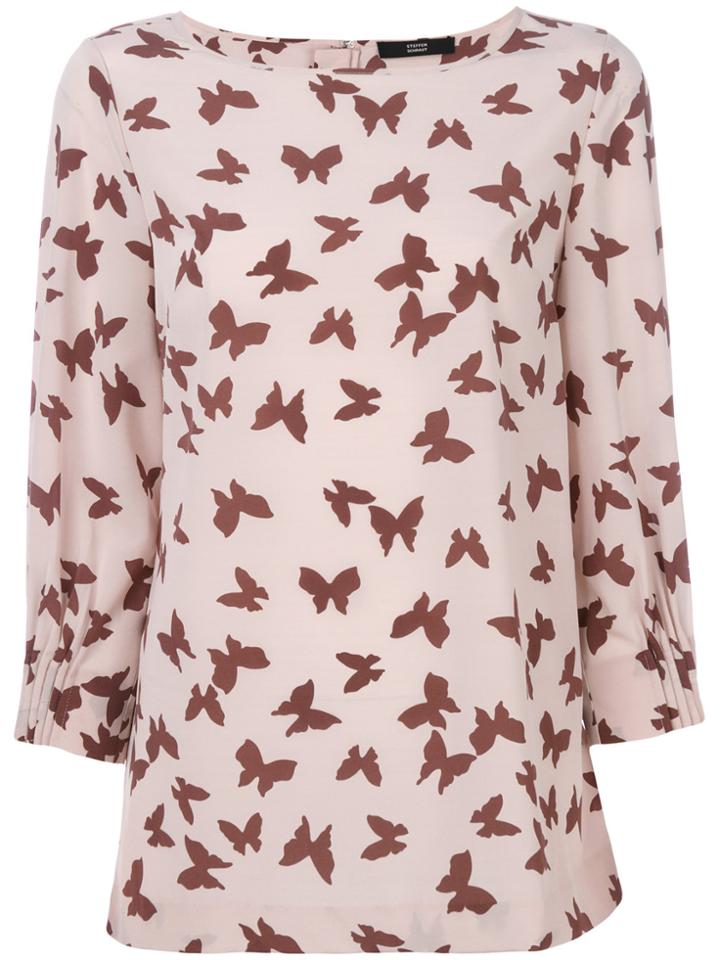 Steffen Schraut Butterfly Print Blouse - Pink & Purple