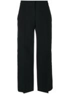 Alexander Mcqueen Cropped Wide Leg Trousers - Black