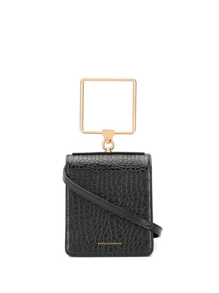 Marge Sherwood Metallic Handle Tote - Black