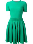 Alexander Mcqueen Pleated Mini Dress, Women's, Size: Large, Green, Polyester/viscose