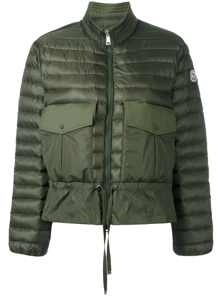 Moncler Flap Pocket Padded Jacket, Women's, Size: 4, Green, Cotton/feather Down/nylon