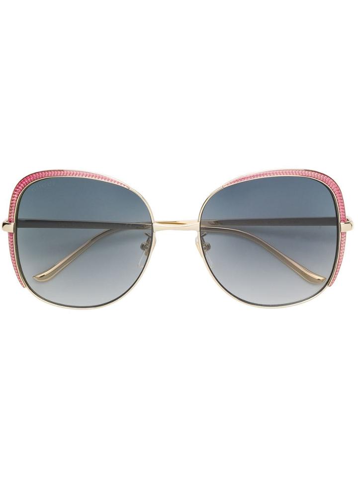 Gucci Eyewear Oversized Square Shaped Sunglasses - Gold