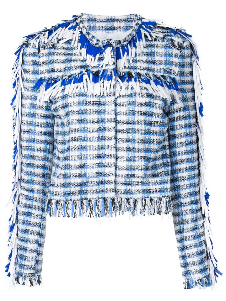 Msgm Embroidered Blazer - Blue