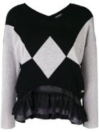 Twin-set Contrast Panelled Sweater - Black