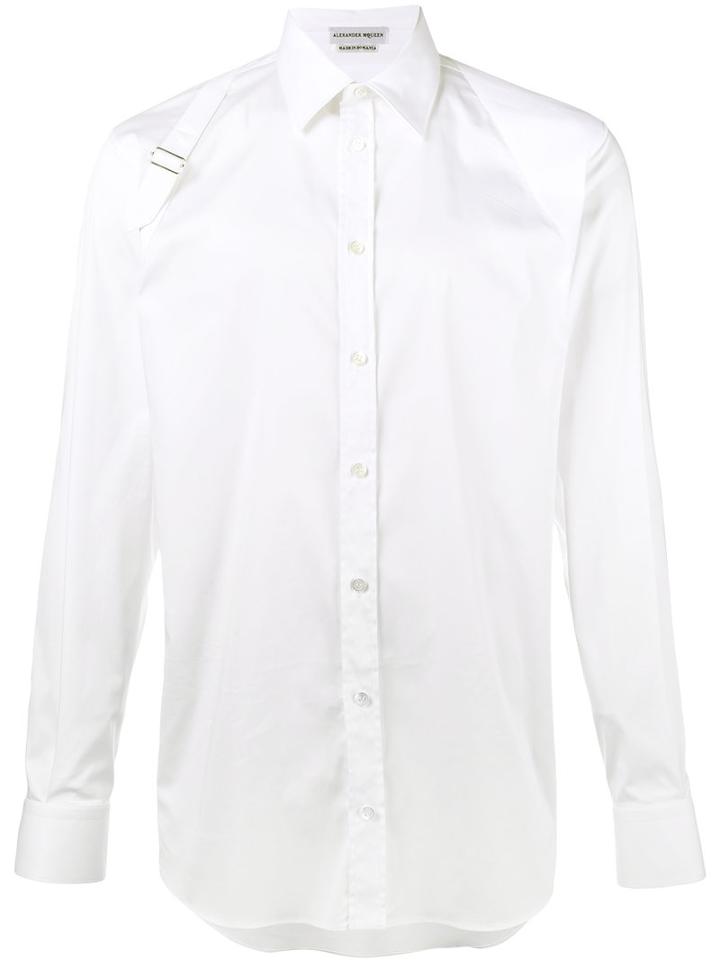 Alexander Mcqueen - White Holster Strap Shirt - Men - Cotton/polyamide/spandex/elastane - 15, Cotton/polyamide/spandex/elastane