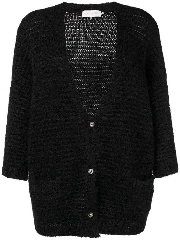 L'autre Chose Basic Buttoned Cardigan - Black