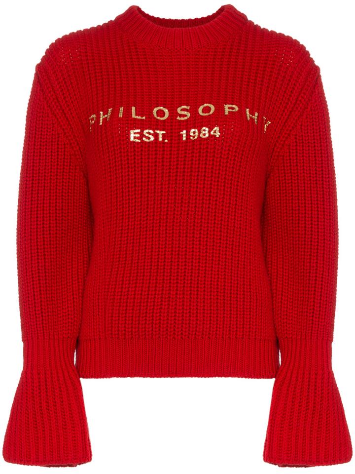Philosophy Di Lorenzo Serafini Red Logo Wool Jumper