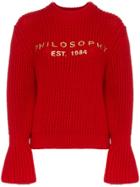 Philosophy Di Lorenzo Serafini Red Logo Wool Jumper