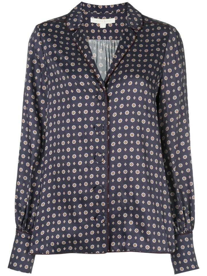 Jonathan Simkhai Scarf Print Collar Shirt - Blue
