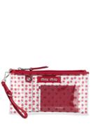 Miu Miu Dotted Transparent Clutch - Red