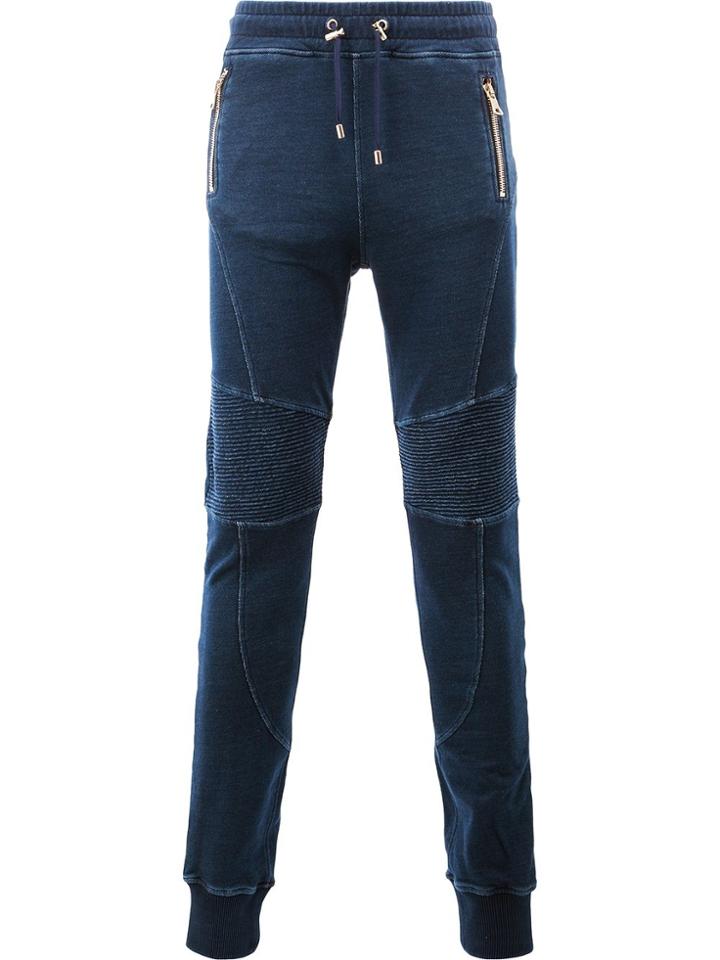 Balmain Biker Sweatpants - Blue