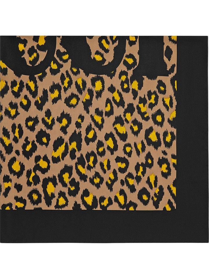 Gucci Silk Scarf With Leopard Print - Neutrals