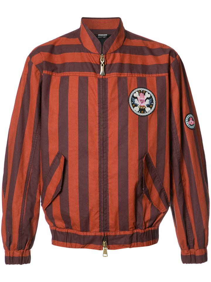 Vivienne Westwood Man Striped Bomber Jacket - Yellow & Orange