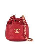 Chanel Vintage Cosmos Quilted Bucket Bag - Red