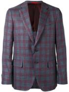 Isaia - Checked Two Button Blazer - Men - Silk/linen/flax/wool - 54, Grey, Silk/linen/flax/wool