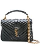 Small Monogram Collège Satchel - Women - Leather - One Size, Black, Leather, Saint Laurent
