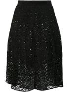 Michel Klein Laser Cut Skirt - Black