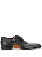 Magnanni Monk Strap Shoes - Black