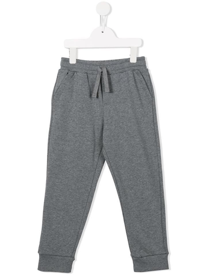 Dolce & Gabbana Kids Patch Detailed Track Pants, Boy's, Size: 12 Yrs, Grey