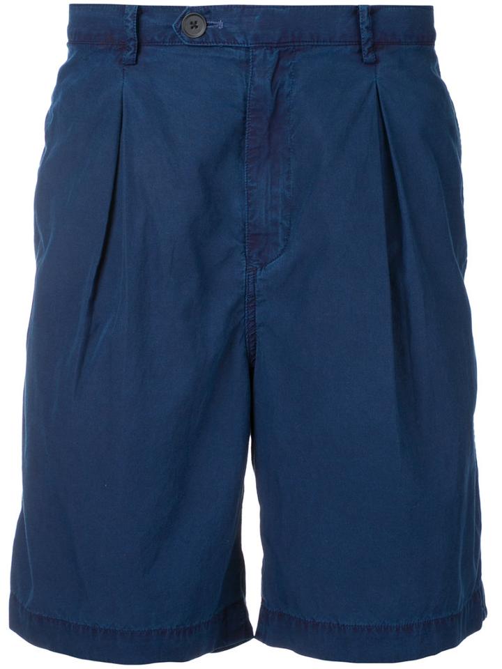 Factotum - Pleated Shorts - Men - Cotton/lyocell - 46, Blue, Cotton/lyocell