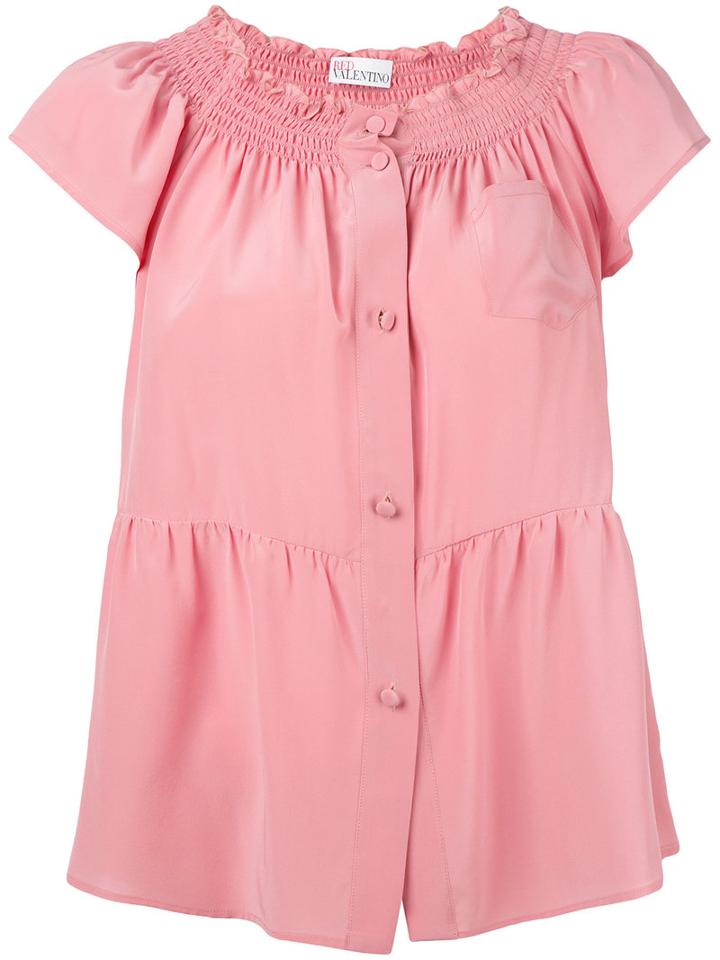 Red Valentino - Buttoned Blouse - Women - Silk - 40, Women's, Pink/purple, Silk