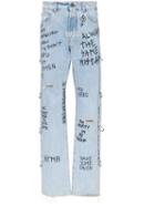 Faith Connexion Graffiti-print Jeans - Blue