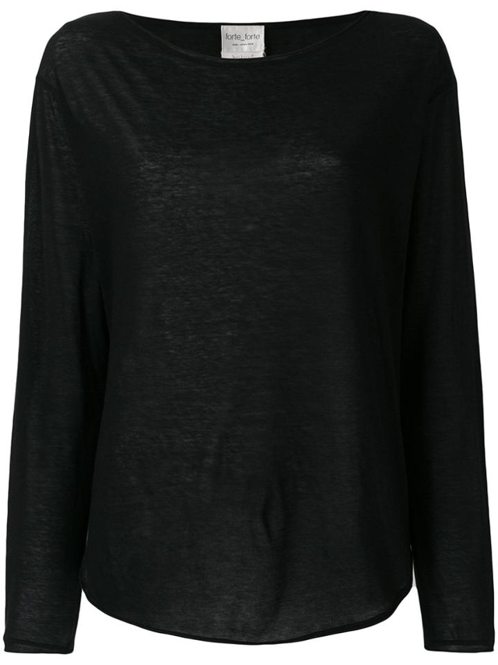 Forte Forte Boat-neck Long Sleeve T-shirt - Black