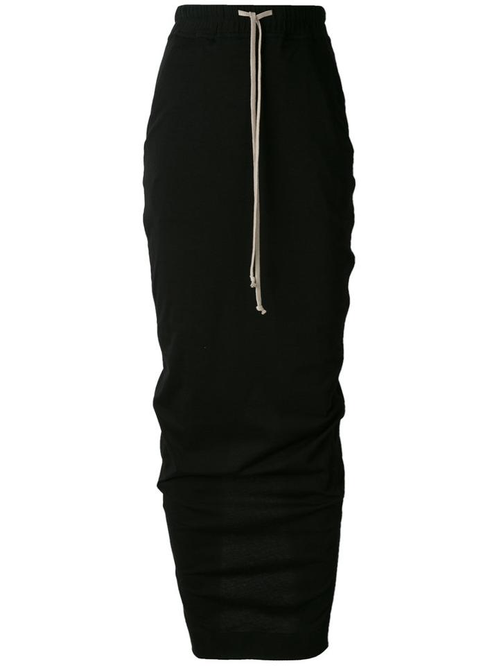 Rick Owens Drkshdw Drawstring Maxi Skirt, Women's, Size: Large, Black, Cotton