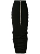 Rick Owens Drkshdw Drawstring Maxi Skirt, Women's, Size: Large, Black, Cotton