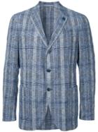 Lardini Striped Single-breasted Blazer, Men's, Size: 44, Blue, Cotton/viscose/linen/flax/nylon
