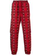 Fendi Entwined Snake Print Track Pants - Red