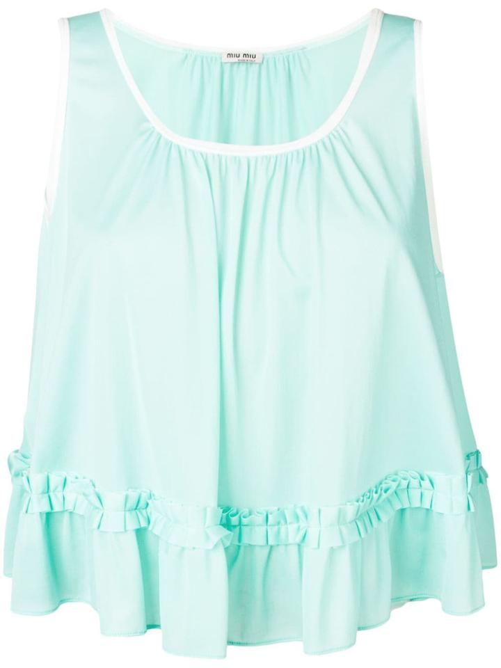 Miu Miu Ruffle Detail Tank Top - Blue