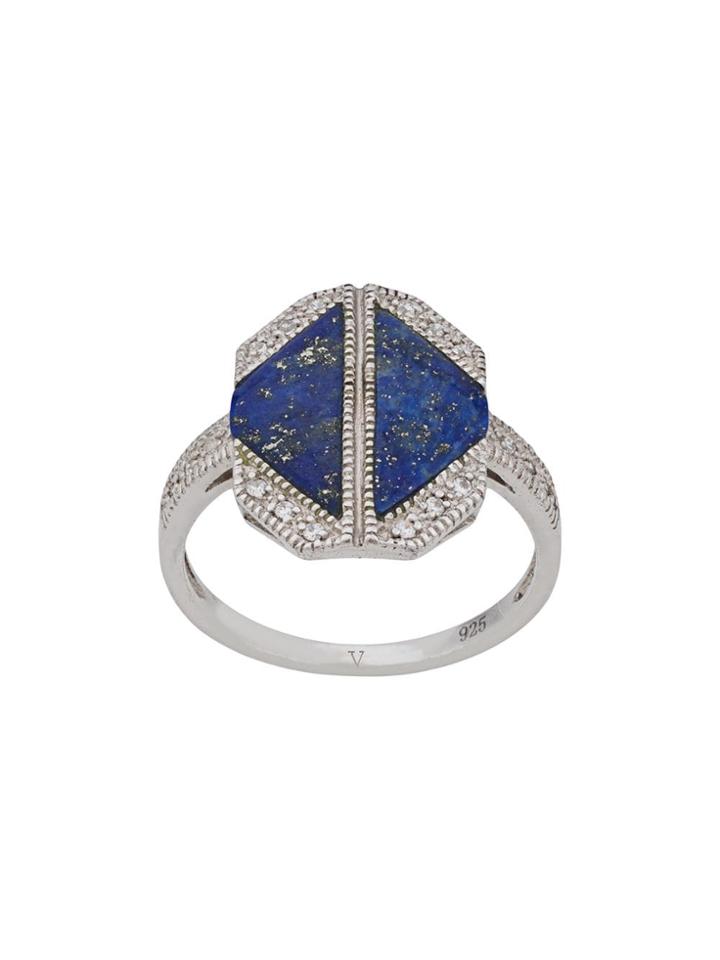 V Jewellery Lapis Ring - Silver