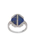 V Jewellery Lapis Ring - Silver