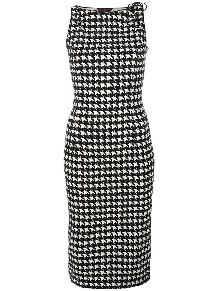 John Galliano Vintage Houndstooth Bodycon Dress - Black