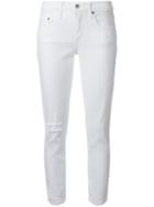 Nobody Denim Relaxed Skinny Jeans, Women's, Size: 27, White, Cotton/elastodiene/polyester