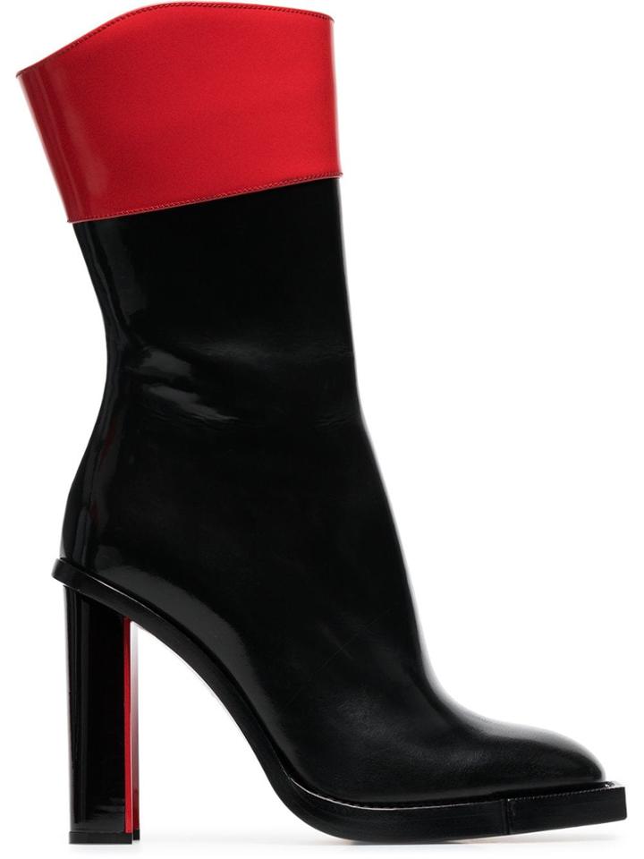 Alexander Mcqueen Black And Red Hybrid 105 Leather Boots