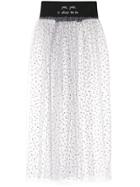 Tu Es Mon Trésor Embroidered Belt Tulle Apron Skirt - Grey