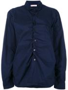 Marni Ruched Poplin Shirt, Women's, Size: 42, Blue, Cotton