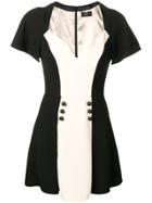 Elisabetta Franchi Two Tone Mini Dress - Black