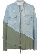 Greg Lauren Denim-panelled Shirt - Green