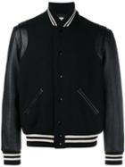 Saint Laurent Classic Teddy Jacket, Men's, Size: 46, Black, Cotton/lamb Skin/polyamide/virgin Wool