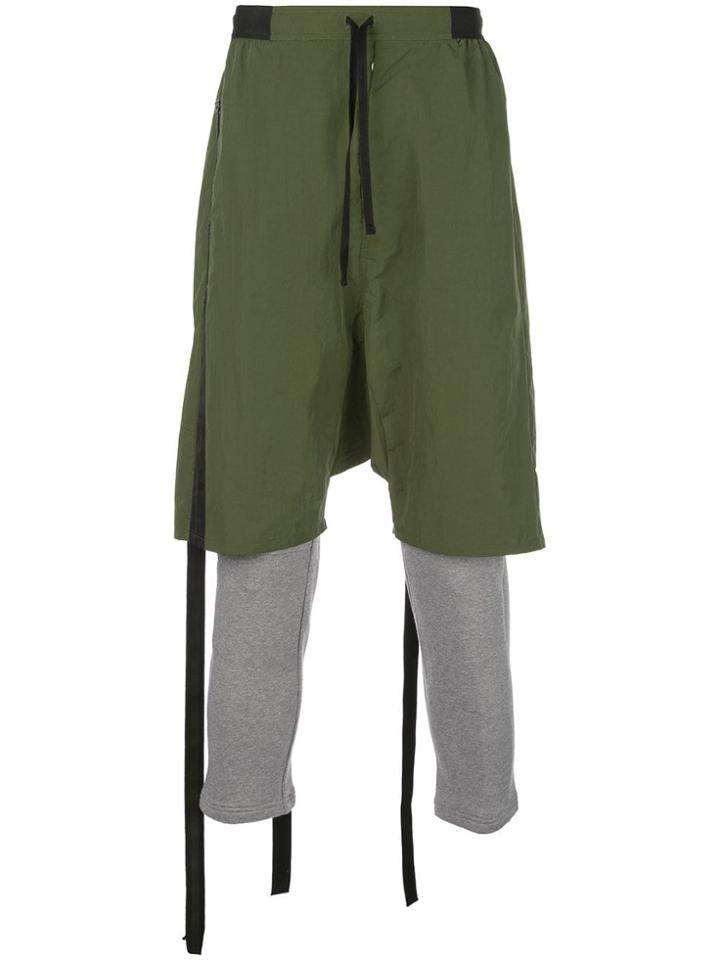 Unravel Project Bi-material Track Trousers - Green