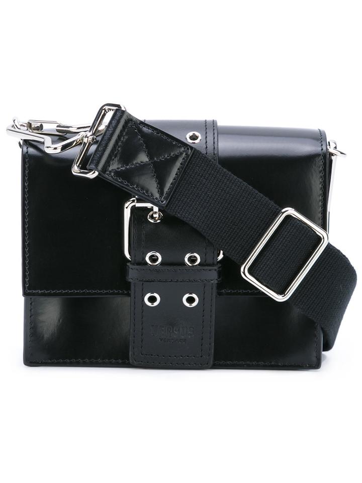 Versus - Small Buckled Shoulder Bag - Women - Calf Leather - One Size, Black, Calf Leather