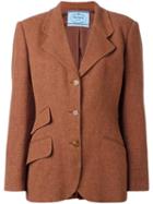 Prada Vintage Classic Blazer, Women's, Size: 44, Brown