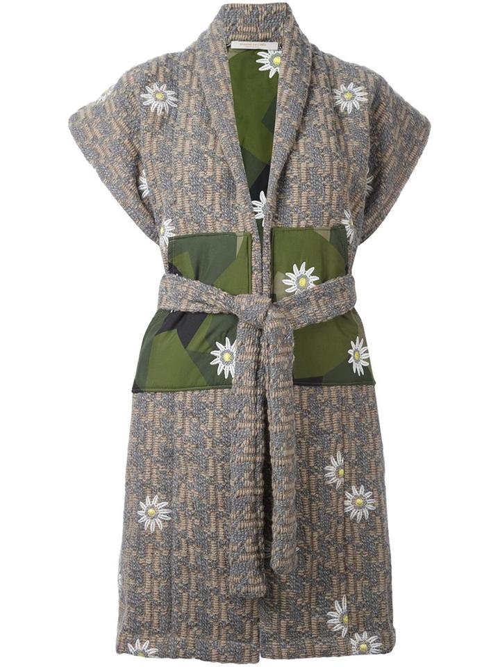 Ermanno Gallamini Flower Embroidered Sleeveless Jacket