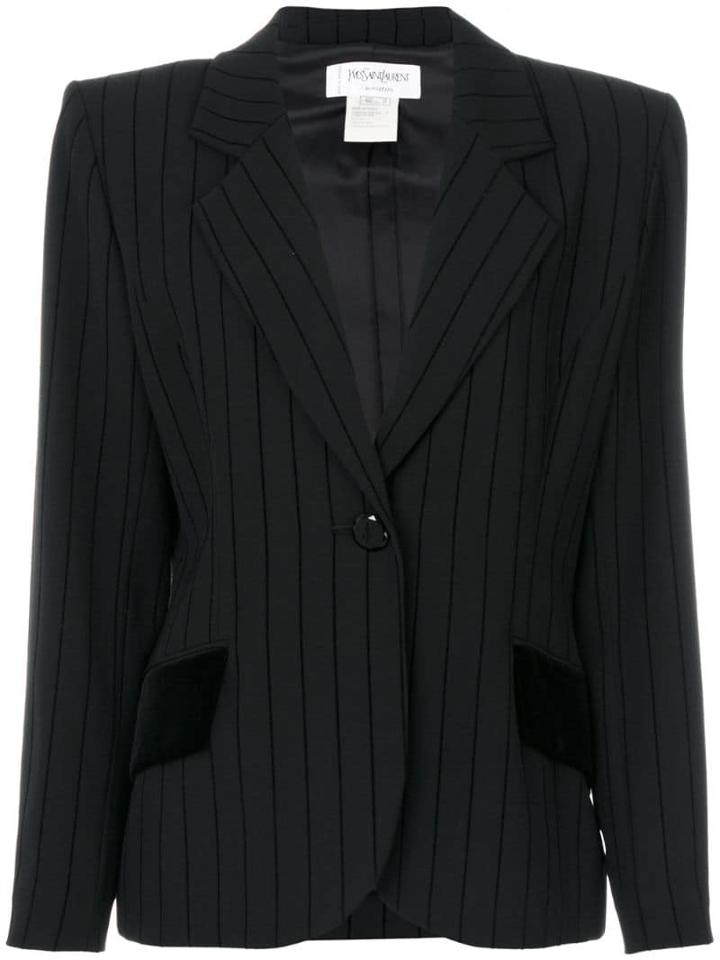Yves Saint Laurent Pre-owned Striped Blazer - Black