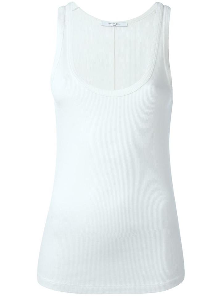 Givenchy Ribbed Tank Top, Women's, Size: 40, White, Modal/wool
